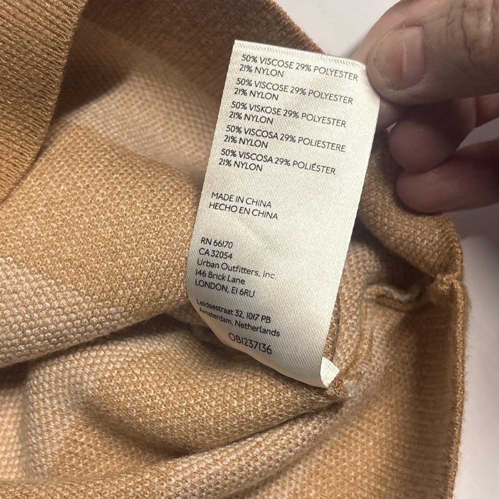 Maeve Anthropologie Sweater Womens XXS Beige Stripe Mock Neck Knit Pullover - Picture 10 of 14